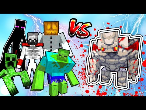 Redstone Golem Vs. Mutant Monsters in Minecraft
