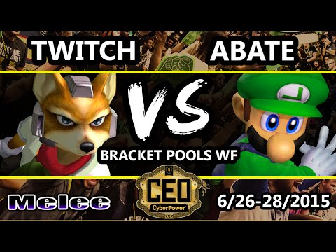 CEO 2015 - Twitch (Fox) Vs. Abate (Luigi) SSBM Bracket Pools WF - Smash Melee