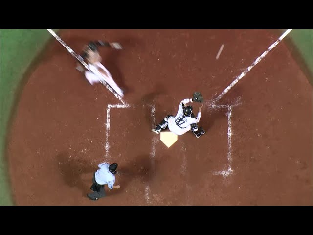 【5回表】プロ野球の醍醐味!! ファイターズ・西川 vs. ホークス・柳田!! 俊足ランナーvs.強肩外野手の真剣勝負!! 2014/8/26 H-F