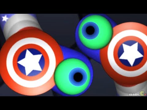Slither.io Super Hero Captain America Skin Mod! Slitherio Gameplay (Slitherio Funny Moments)
