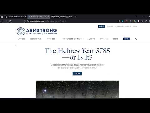 ANNO MUNDI - 2025 AD Is Year of the World 5785?