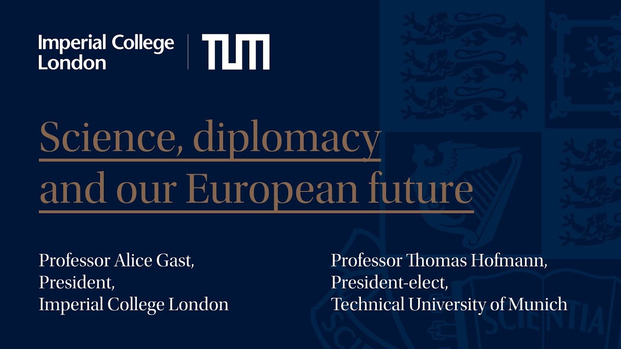Professor Alice P. Gast and President-elect Thomas Hofmann of the Technical University of Munich discuss science, diplomacy, and our European future on 18 June 2019..