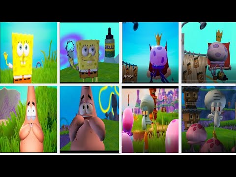 Spongebob Battle For Bikini Bottom Characters Comparison (Original Vs Remake)