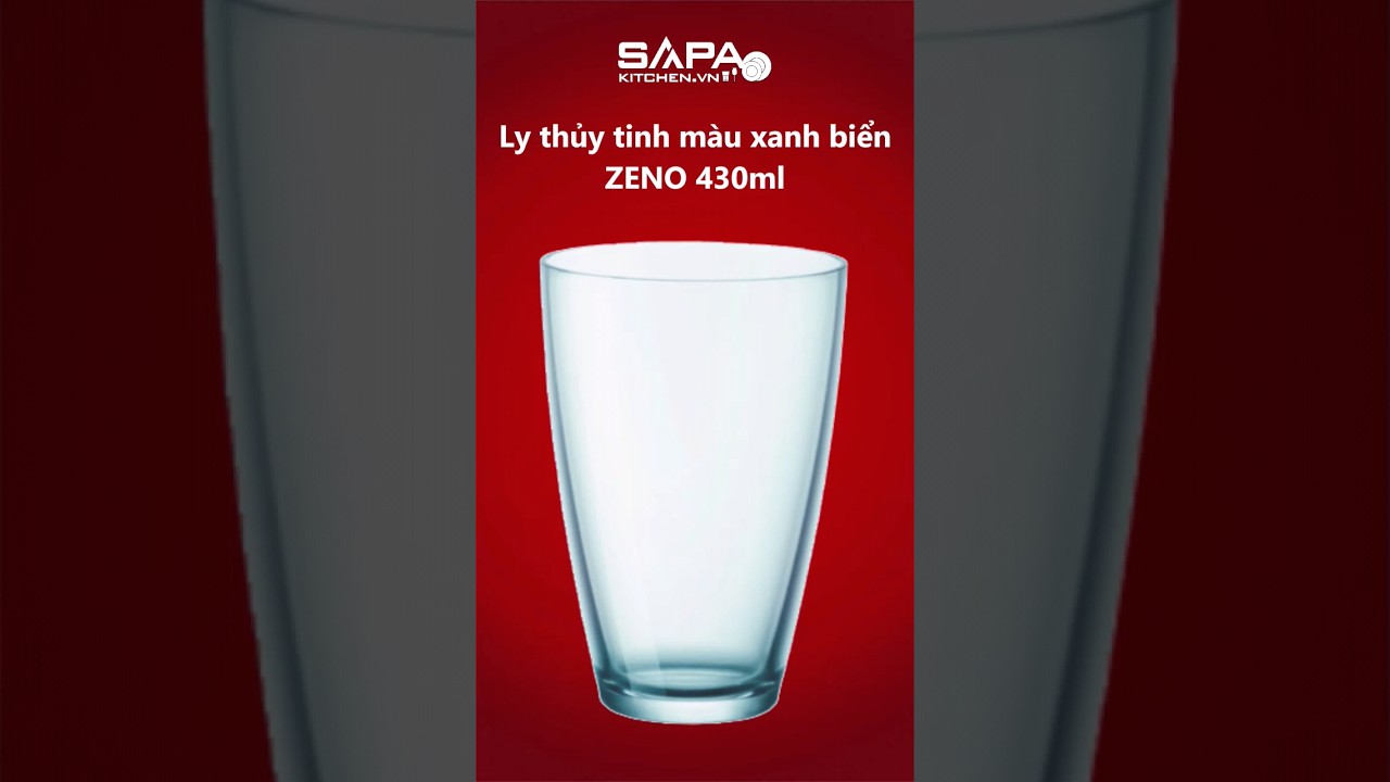 Ly thủy tinh Zeno 43cl màu xanh biển