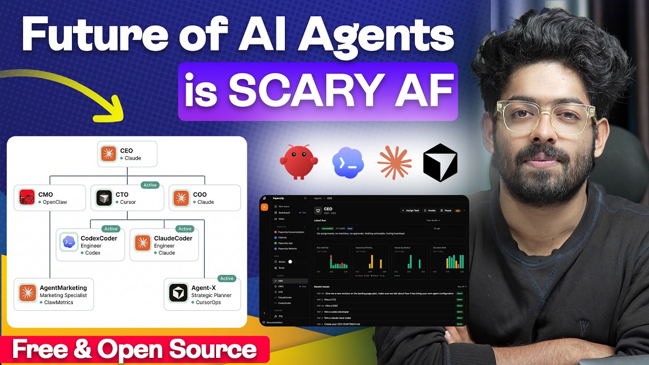 This Setup Runs 69 AI Agents While I Sleep & Manages The Company | Paperclip Tutorial