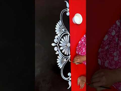 Unique border alpona design #ytshorts #dooralpona #rangoli #alpona #muggulu #shorts