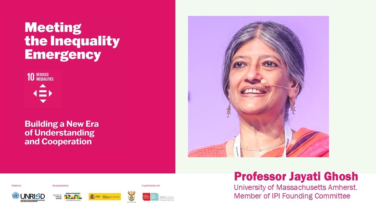 Professor Jayati Ghosh | Meeting the Inequality Emergency | International Panel on Inequality