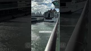 Msc World America docked in Miami port with msc friend juliano ribeiro ⛴️  #mscworldamerica #portiam