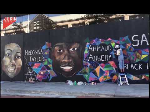 Artists Create Graffiti On Walls To Mourn Black Lives' Loss Amidst Anti- Racism Protets