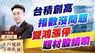 台積創高 指數沒問題 雙鴻漲停 題材股續噴 (圖)