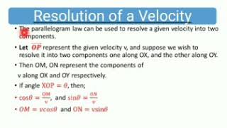 Resolution of a velocity