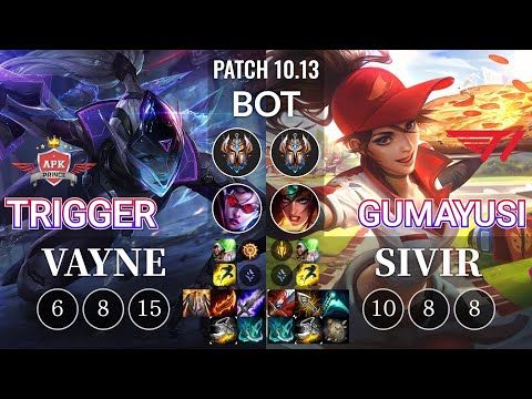APK Trigger Vayne vs T1 Gumayusi Sivir Bot - KR Patch 10.13