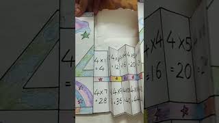 multiplication foldable of 4 #activity #lifeisbutadream #art #diy
