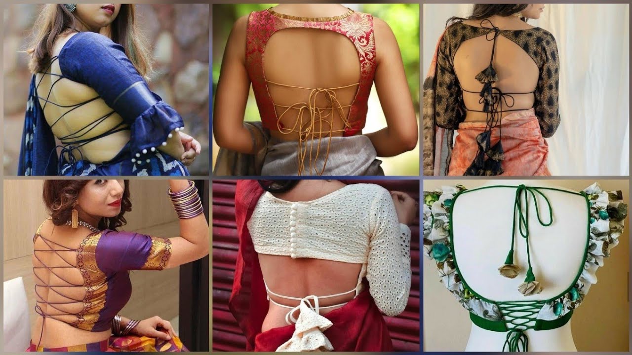 Watch video Latest Criss Cross Dori Blouse Back Neck Designs/Latest Backless Blouse Designs Now Latest Criss Cross Dori Blouse Back Neck Designs/Latest Backless Blouse Designs