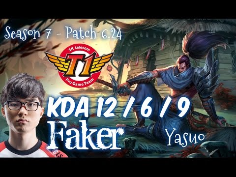 SKT T1 Faker YASUO vs FIZZ Mid - Patch 6.24 EUW Ranked