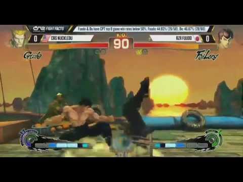 Capcom Cup USF4: Nuckledu (Guile) vs Fuudo (Fei Long) with Twitch chat in intervals