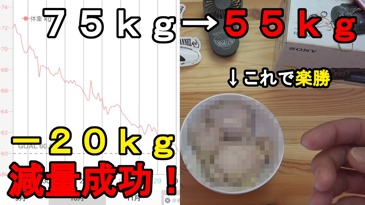 【ダイエット】短期間で-20kgの減量に成功しました【食事制限のみ】