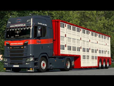 New Livestock Trailer - Scania S NextGen V8 - Germany Reworked Map (Erfurt)