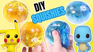 Pokemon Pikachu and Squirtle Learn How to Make DIY Squishies