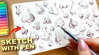 Sketching Different Nose Shapes! Draw & Repeat