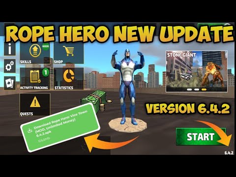 rope hero new update version 6.4.2 | what's a new in new update | rope hero Vice Town||
