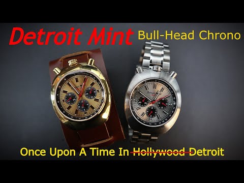 Detroit Mint Mach Bull-Head Chronograph Citizen Tsuno Bullhead Chrono Homage Brad Pitt Watch
