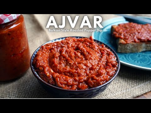 Authentic AJVAR, Balkan Style Roasted RED PEPPER Dip