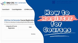 How to register for courses at SNU (수강신청 방법)