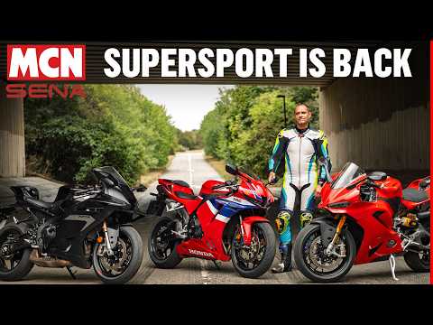 Supersport shootout! | Ducati Panigale V2 v Yamaha R9 v Honda CBR600RR | MCN Group Test