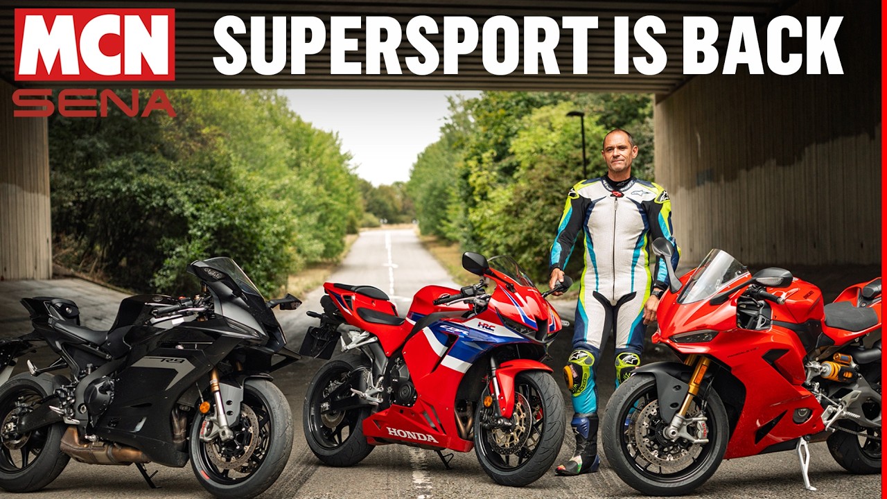 Supersport shootout! | Ducati Panigale V2 v Yamaha R9 v Honda CBR600RR | MCN Group Test