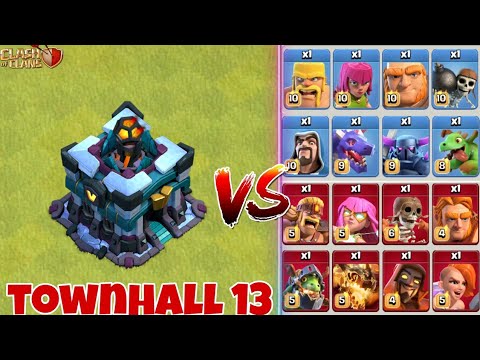 Townhall 13 vs All Max Troops (Giga Inferno vs All Max Troops) |Clash of Clans| #th13