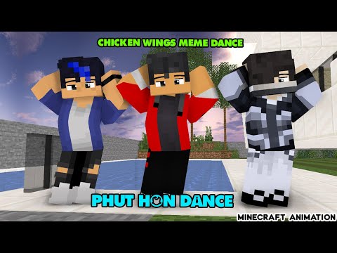 AARON, ZANE & EIN | CHICKEN WINGS MEME DANCE | PHUT HON DANCE - Minecraft Animation