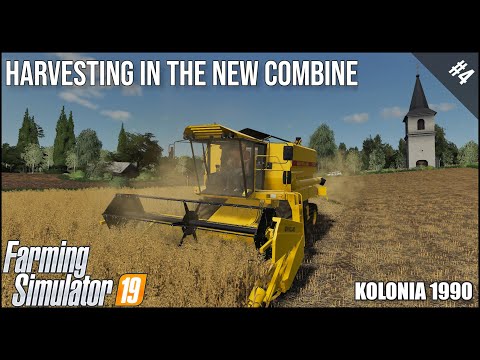 Harvesting in the new combine. ★ Farming Simulator 19 Timelapse ★ Kolonia 1990 ★ Episode #4