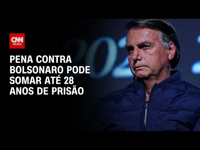Pena contra Bolsonaro pode somar até 28 anos de prisão | CNN PRIME TIME
