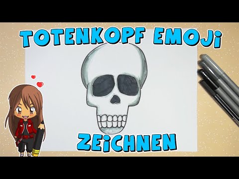 Totenkopf Emoji einfach malen für Kinder | ab 7 Jahren | Malen mit Evi | deutsch