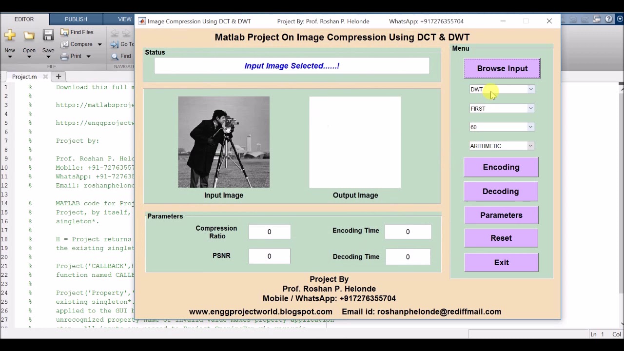 Image Compression using DCT and DWT Matlab Project with Source Code