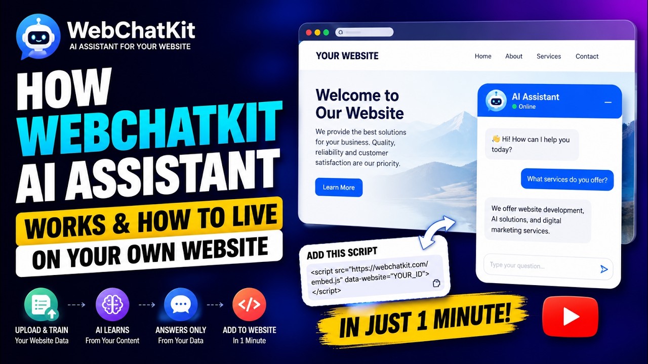 WebChatKit Demo Video — How to setup AI chatbot on your website