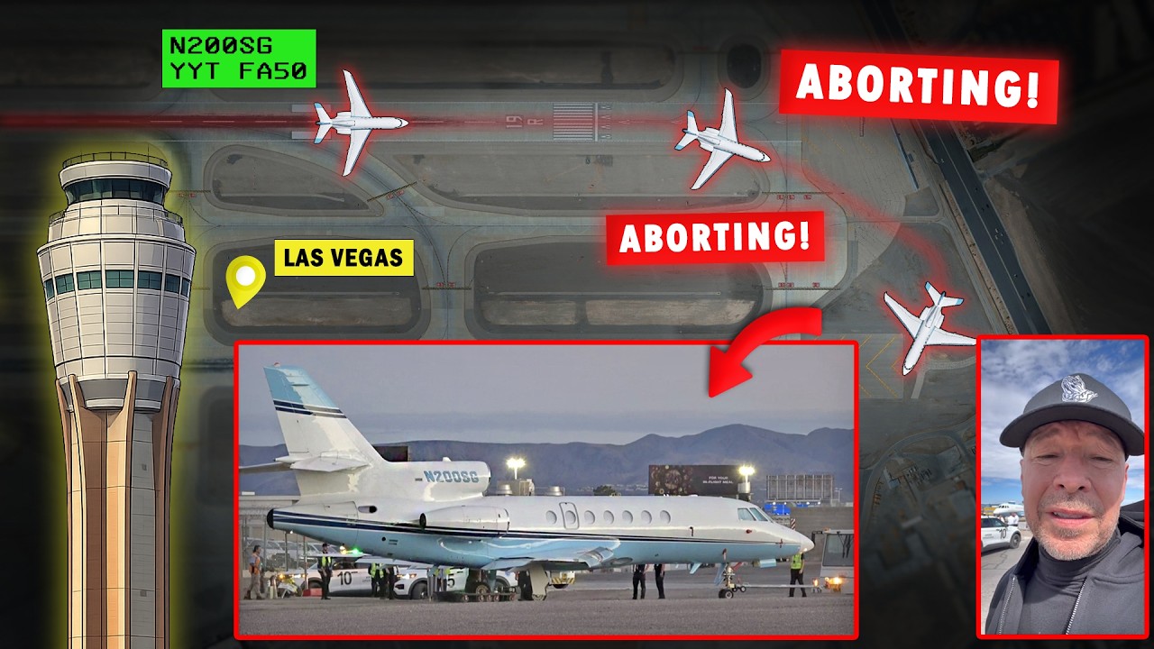 Falcon Jet ABORTED TAKEOFF and Overruns the Runway at Vegas!