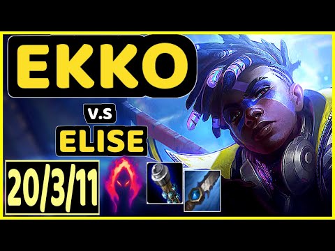 GRELL (EKKO) vs ELISE - 20/3/11 KDA JUNGLE CHALLENGER GAMEPLAY - BR