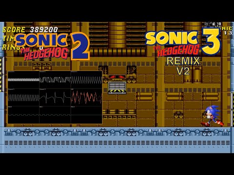 Sonic the Hedgehog 2 - Death Egg Zone Sonic 3 remix v2 [Oscilloscope view]