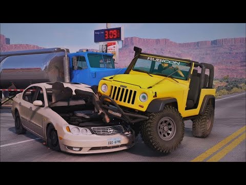BeamNG Drive - Realistic Intersection Crashes #1