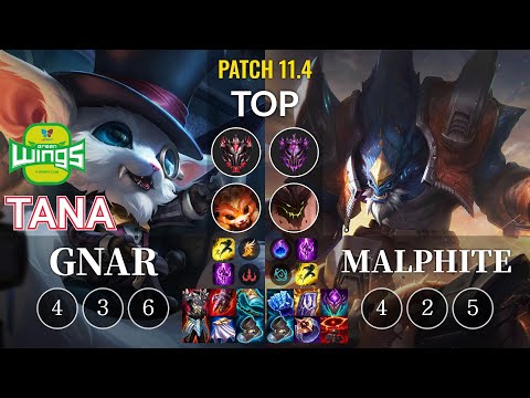 JAG TaNa Gnar vs Malphite Top - KR Patch 11.4