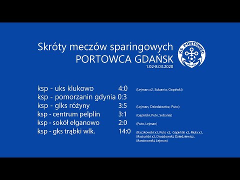Skrót meczów sparingowych Portowca Gdańsk 2020