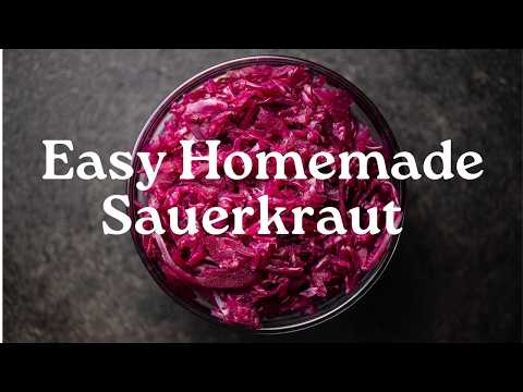 2 Ingredient Sauerkraut | Easy Fermented Red Cabbage Recipe for Gut Health