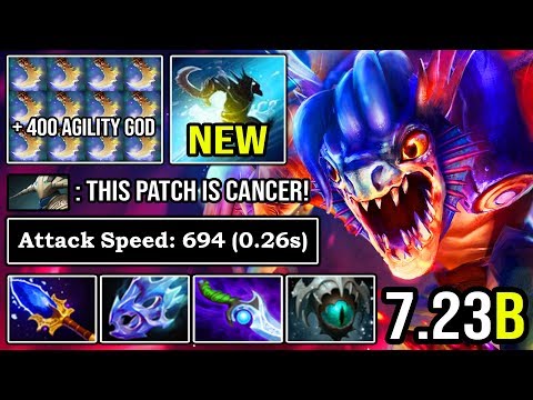 NEW Slark Aghanim Upgrade in 7.23 is so Broken! Crazy 30Kills + 400 Agility Non Stop Pouncing DotA 2