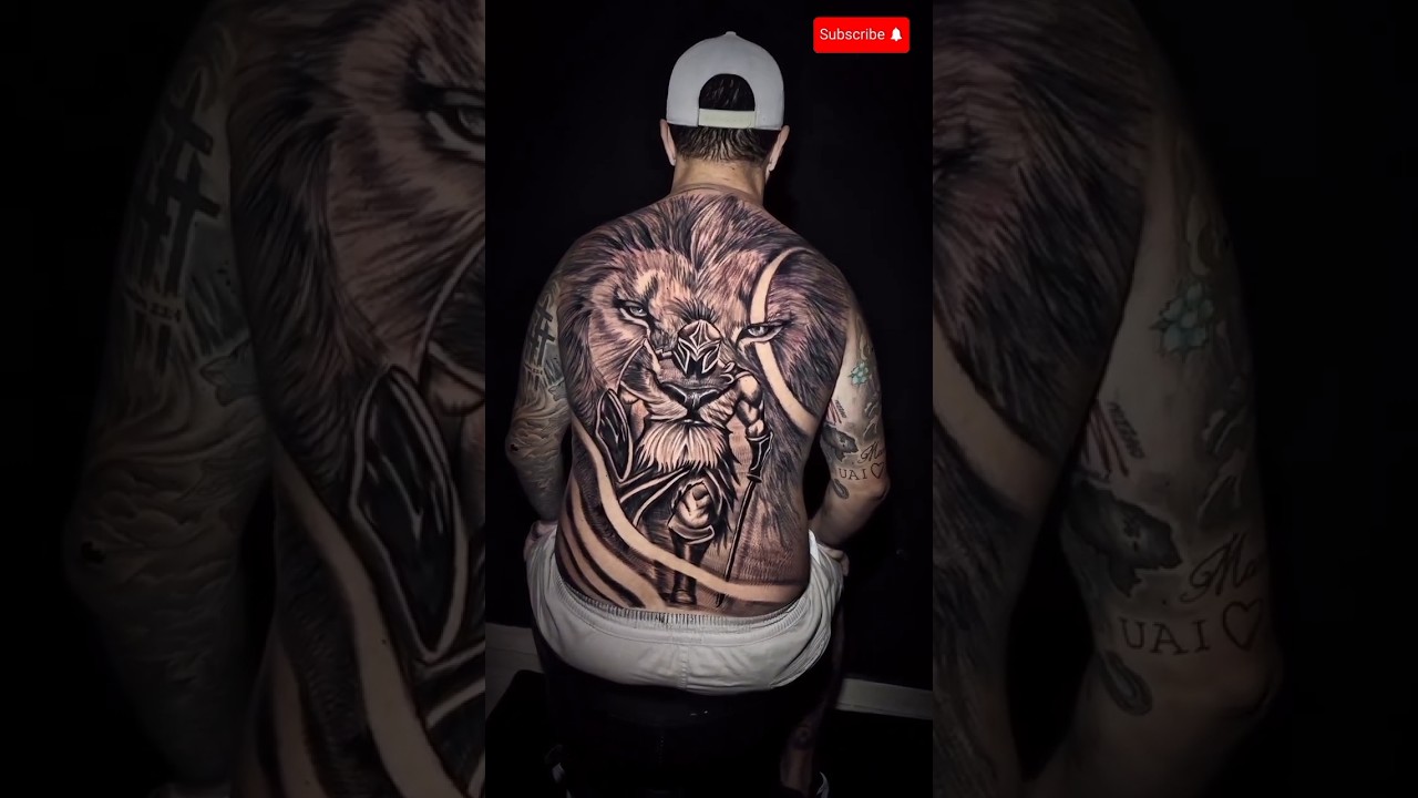 Full Back Ink: A Story Etched in Skin #FullBackTattoo #TattooArt #BodyArtMasterpiece