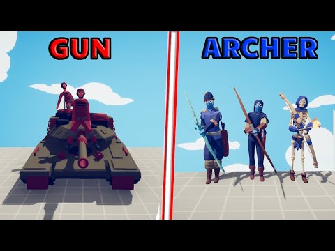 ARCHER TEAM vs GUN TEAM - Totally Accurate Battle Simulator