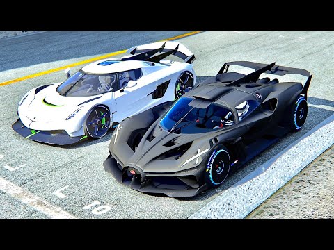 Bugatti Bolide Carbon Edition 900 Kg vs Koenigsegg Jesko at Highlands