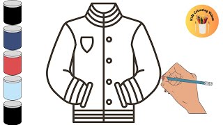 How To Draw A Winter Jacket | Winter Jacket Drawing & Coloring | Easy Method For Toddlers
