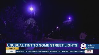 Tampa Electric explains purple street lights in Tampa